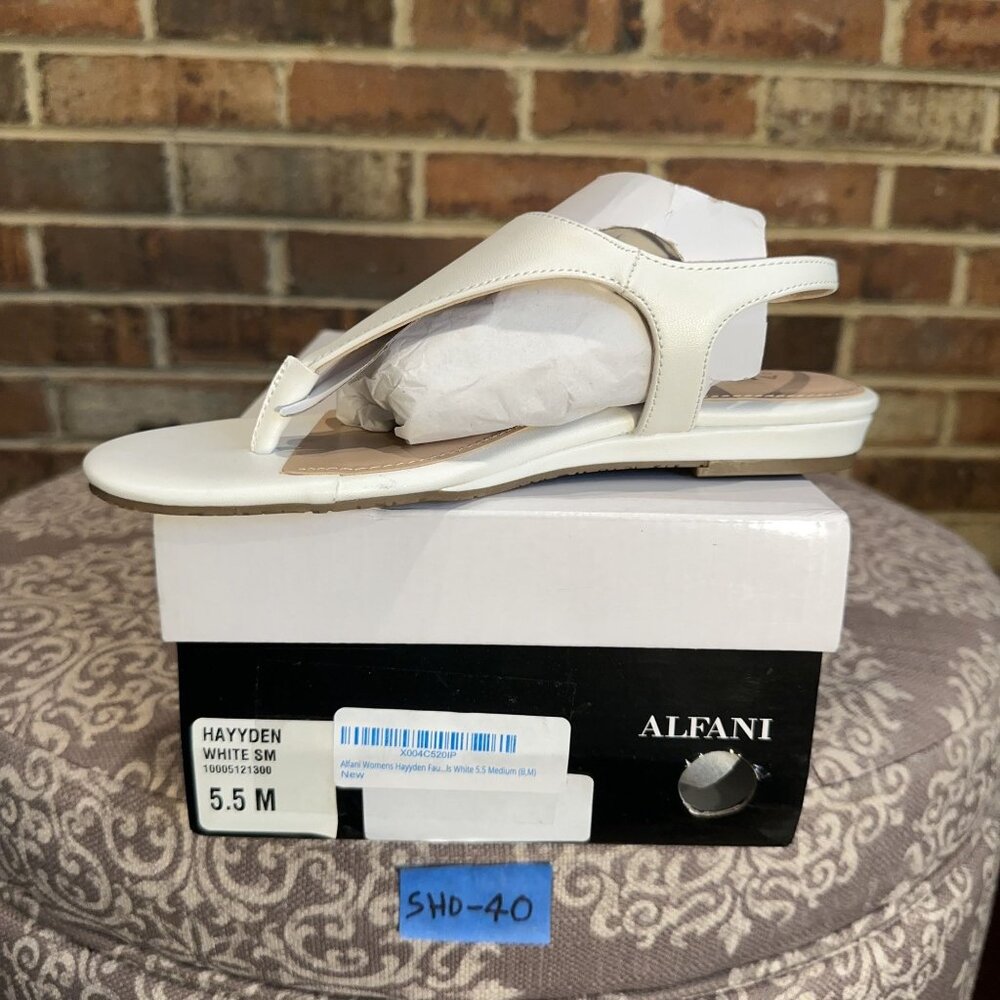 Alfani Thong Sandals Hayyden Faux Suede Dressy Slingback Womens White 5.5 M - Picture 6 of 6